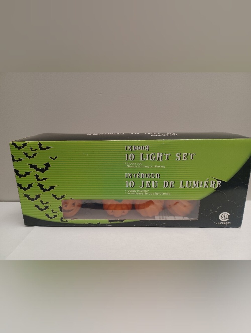 Vintage Steady Halloween Lights -Orange Pumpkin Set Of 10 Spooky 🎃